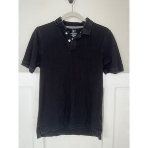George Mens Short Sleeve Polo Shirt Black Small S 34-36 Pique Knit Casual Top
